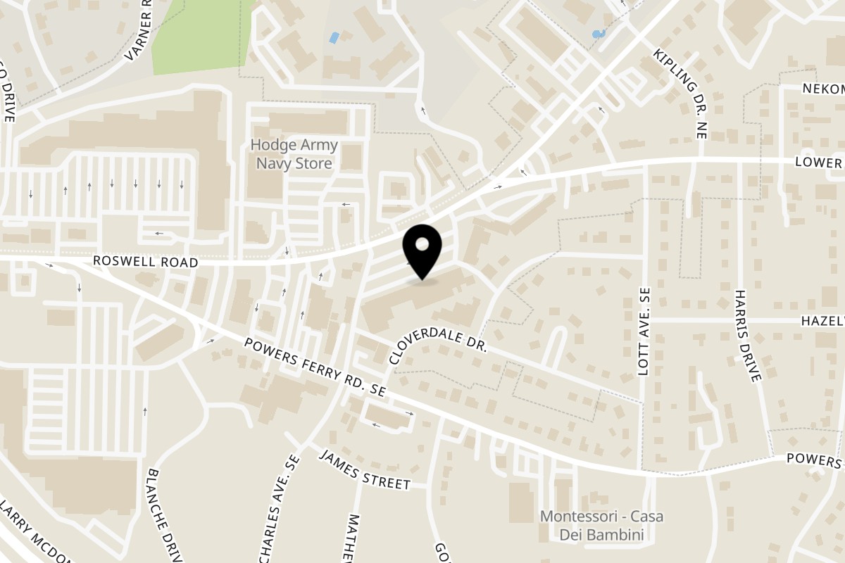 Map showing the location of Cuban Diner on 1484 Roswell Rd in Marietta